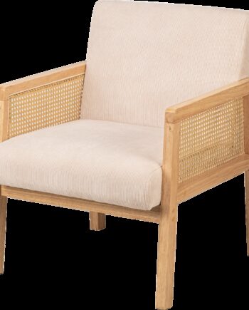 Loungestol   Lænestol Nordlys Furniture Borgo Beige Stof  Høj Ryg Fsc-træben B60ã D64ã H76 Cm