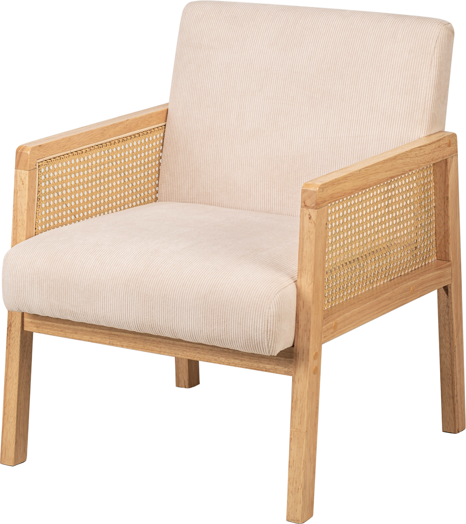 Loungestol   Lænestol Nordlys Furniture Borgo Beige Stof  Høj Ryg Fsc-træben B60ã D64ã H76 Cm