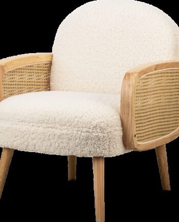 Loungestol   Lænestol Nordlys Furniture Calvi Hvidt Oeko-tex Stof Med Fsc-træben