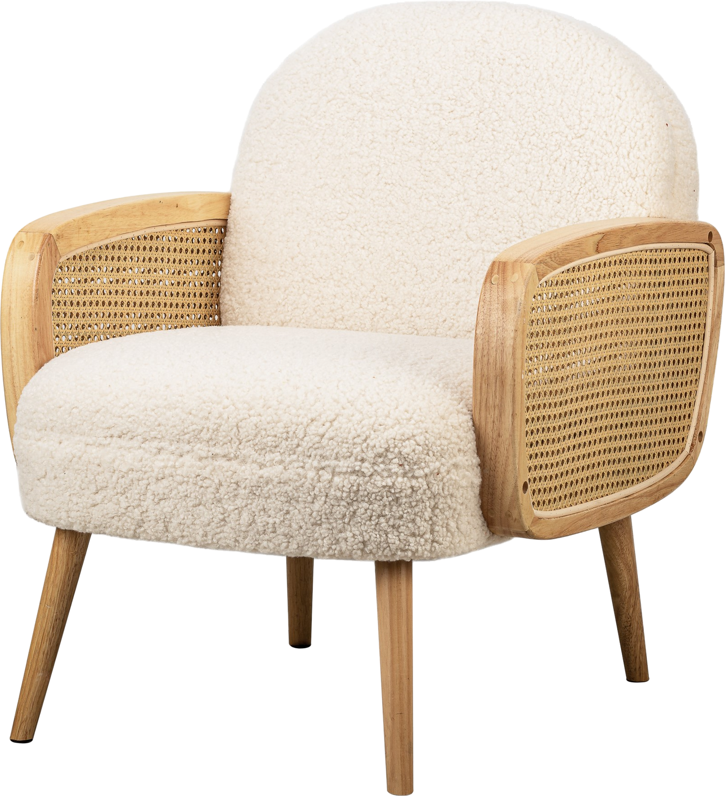 Loungestol   Lænestol Nordlys Furniture Calvi Hvidt Oeko-tex Stof Med Fsc-træben