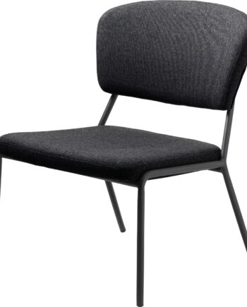 Loungestol Nordique Design Brantford  Metalramme Polstret   100  Polyester  Grå Sort  H76ã B64ã D55 Cm