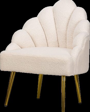 Loungestol Nordlys Furniture Bolge   Hvid Bouclé Med Kromgrå Ben