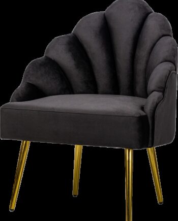 Loungestol Nordlys Furniture Bolge   Sort Fløjl Med Ergonomisk Bølget Rygstøtte