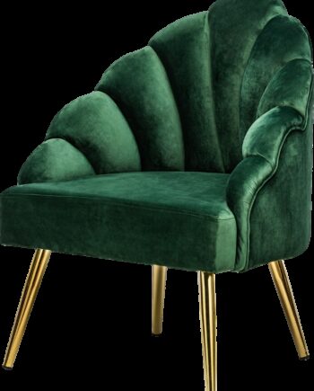 Loungestol Nordlys Furniture Bolge Oeko-tex Fløjl Dybgrøn H89ã B63ã D60 Cm Ergonomisk Buet Ryglæn