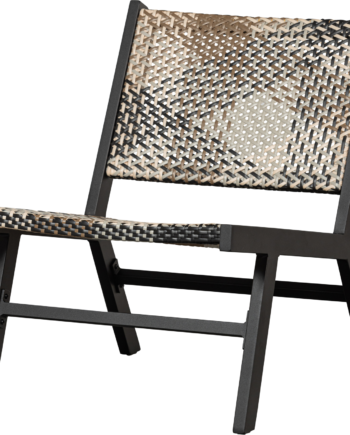 Loungestol Woood Collection Pom Lænestol   Flerfarvet Polyethylen Og Sort Aluminium H75   B57   L78 Cm