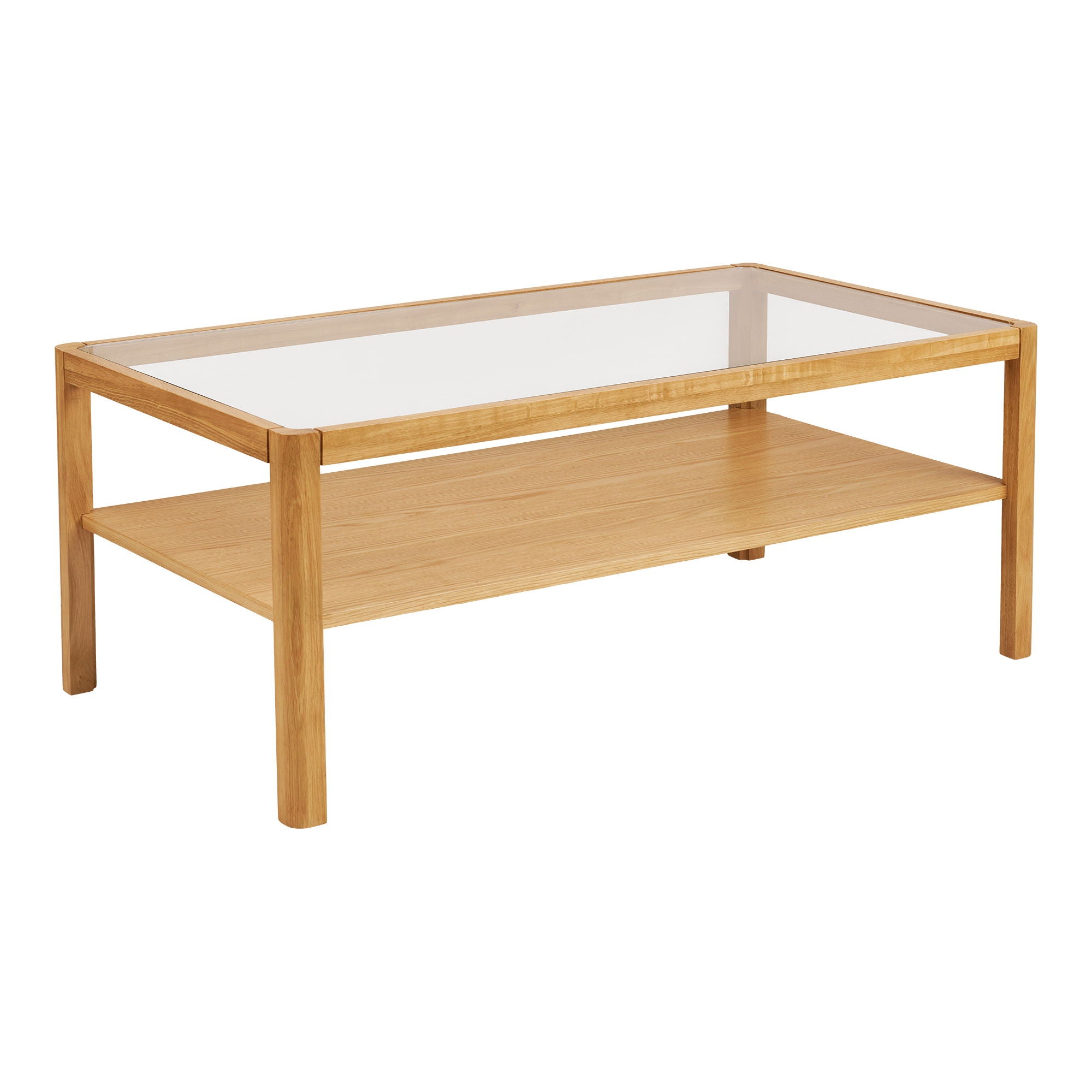 Lourmarin Sofabord Sofabord Eg Egefiner Hærdet Glas 110x60x45 Cm