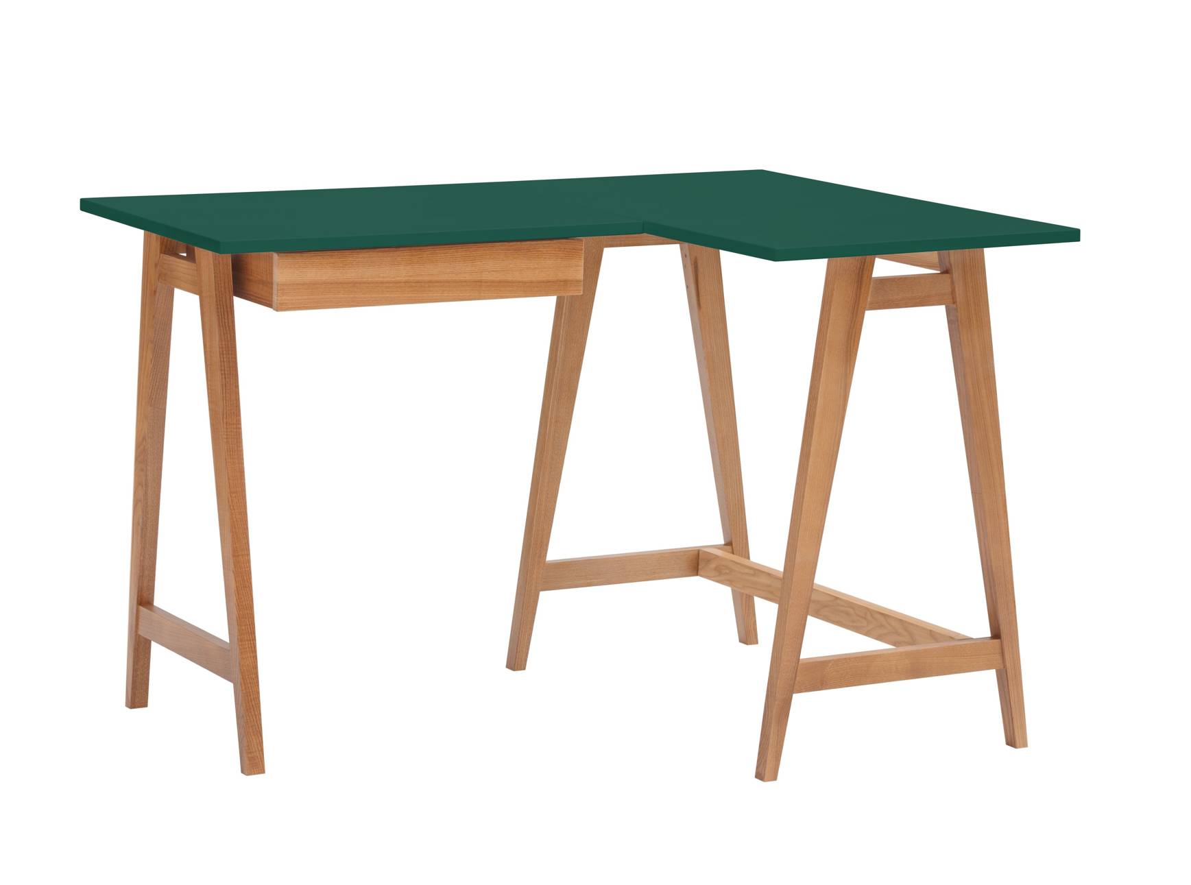 Luka Hjørneskrivebord 115cm 85cm Grøn Eg Højre Side