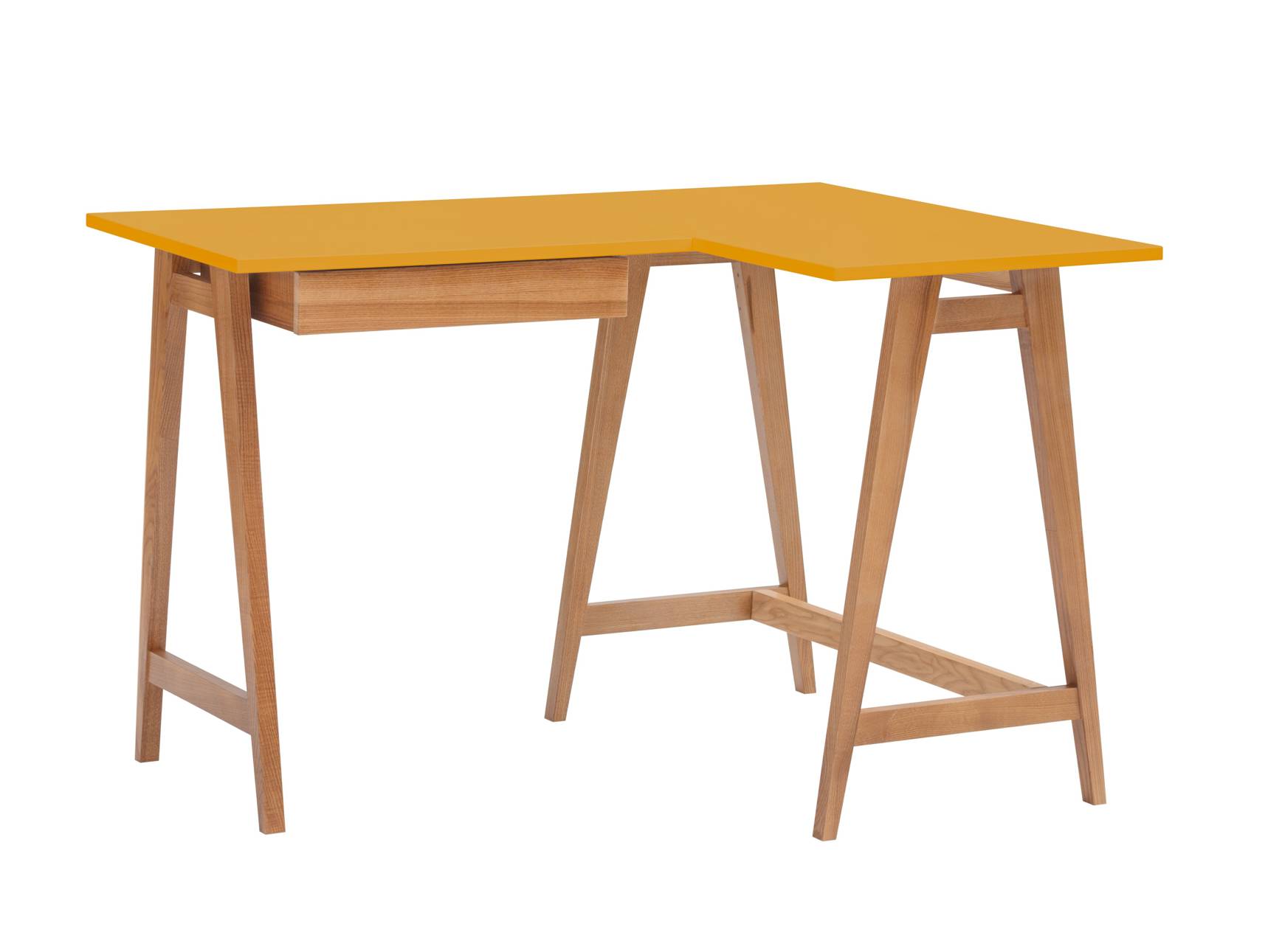 Luka Hjørneskrivebord 115cm 85cm Gul Eg Højre Side