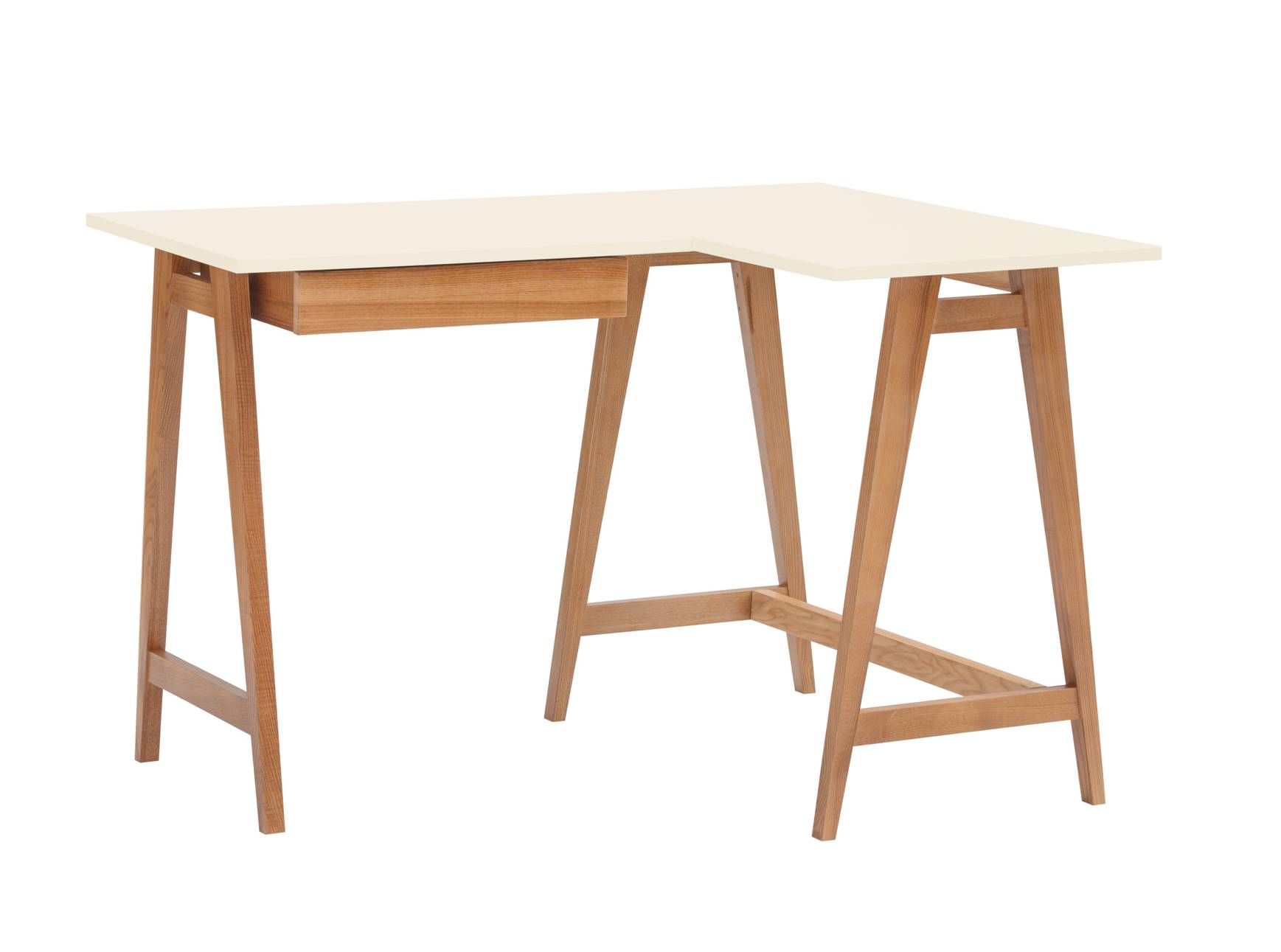 Luka Hjørneskrivebord   115cm     85cm Hvid Eg Højre Side