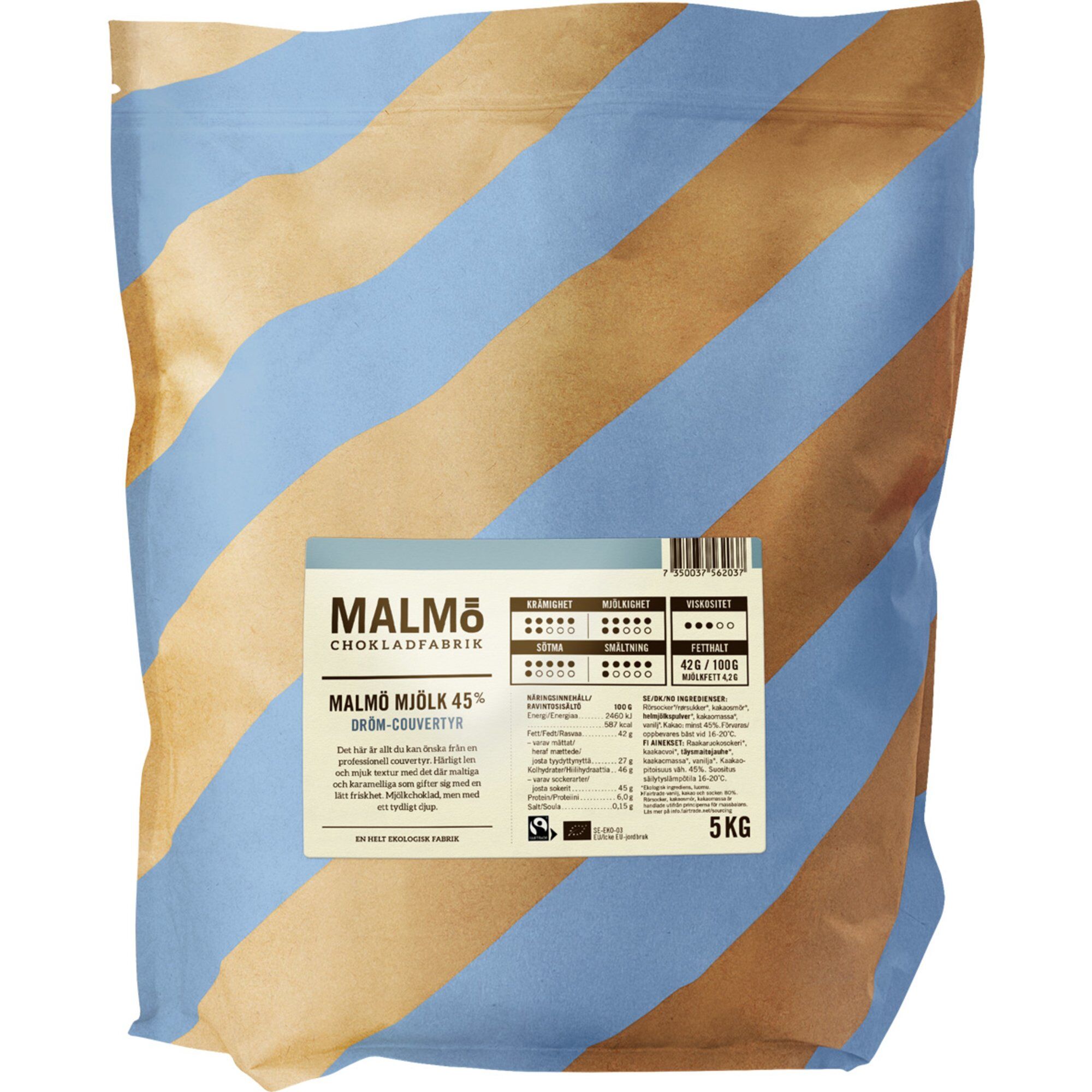 Malmö Chokladfabrik Malmö Mjölk 45 Couverture