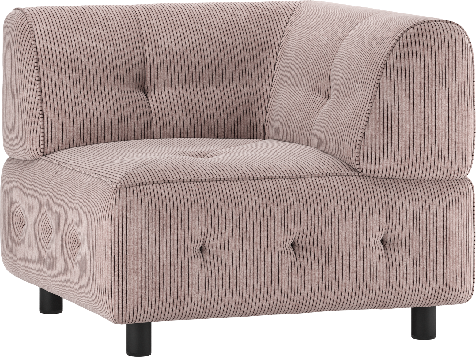 Modulær Hjørneelement Sofa Woood Louis Fløjl Lyserød 90x90 Cm