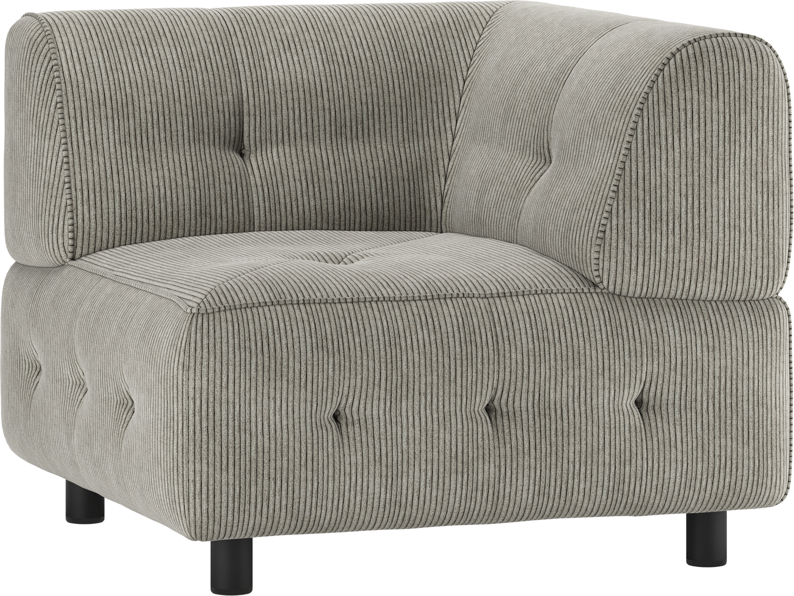 Modulær Hjørneelementsofa Woood Louis Lysegrøn Polyester Fløjl H73xb90xd90 Cm