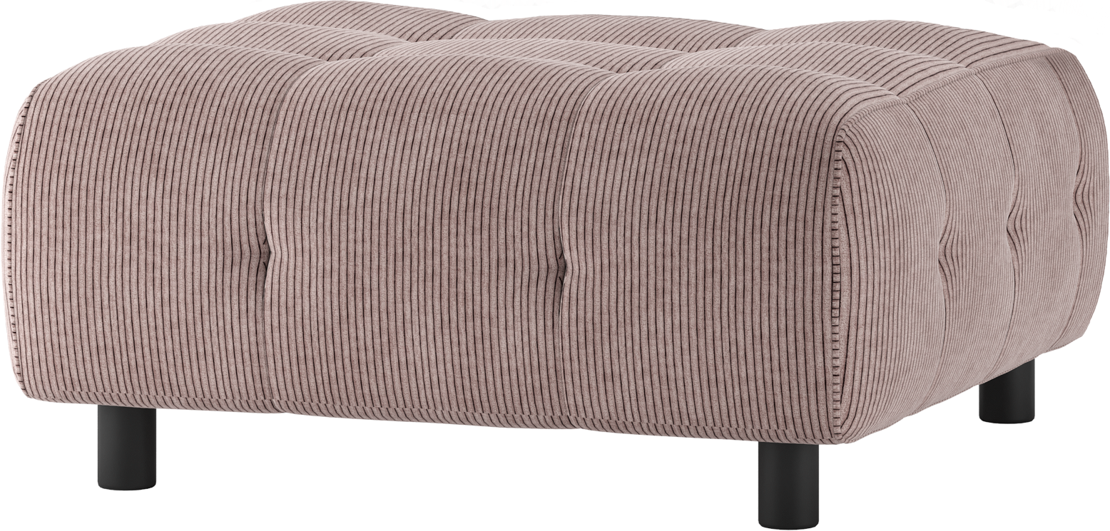 Modulær Sofa Skammel Puf Woood Louis Fløjl Lyserød H43 B90 D90 Cm