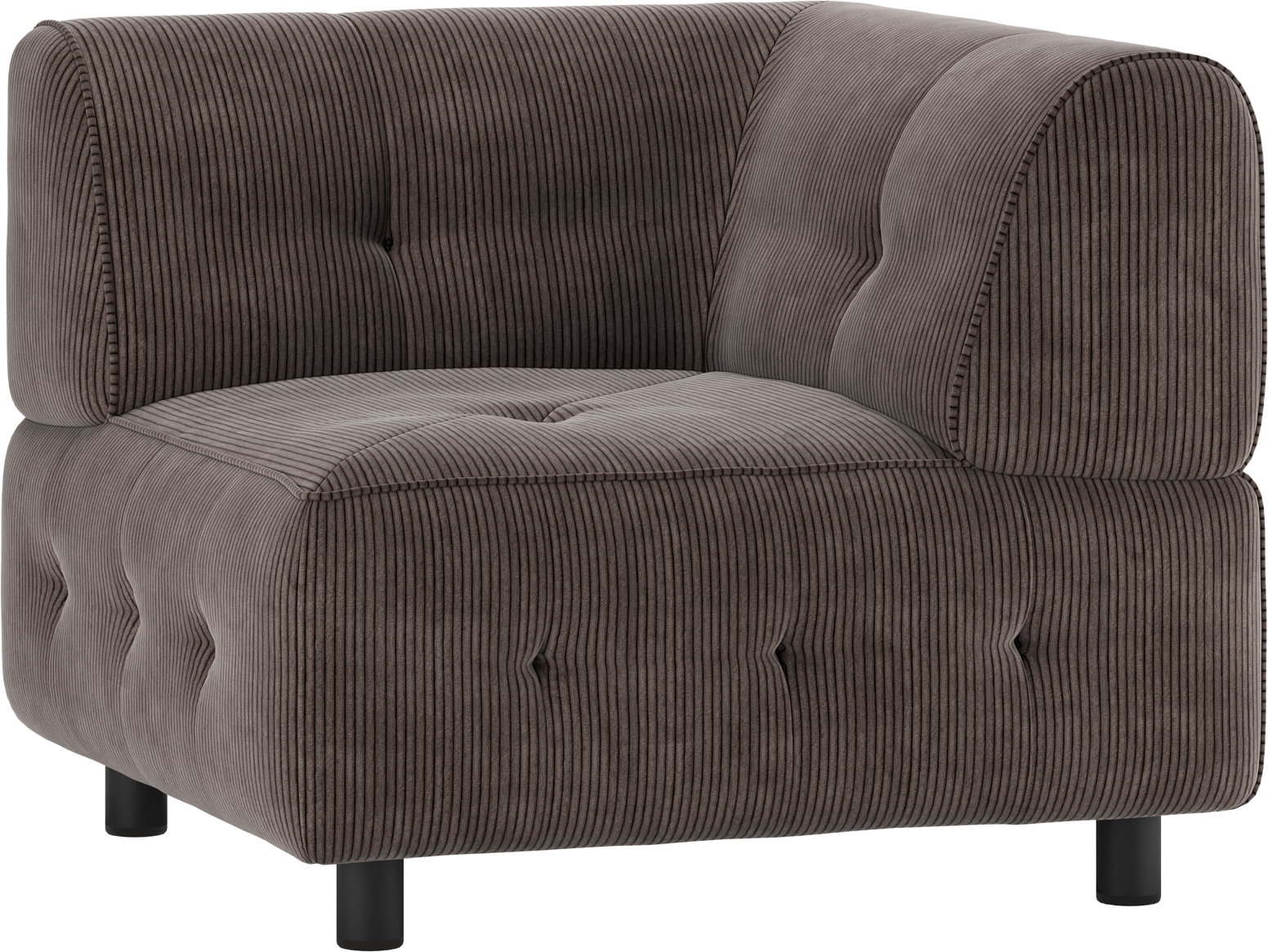 Modulsofa Hjørneelement Woood Louis Fløjl Kaffe H73ã B90ã D90 Cm