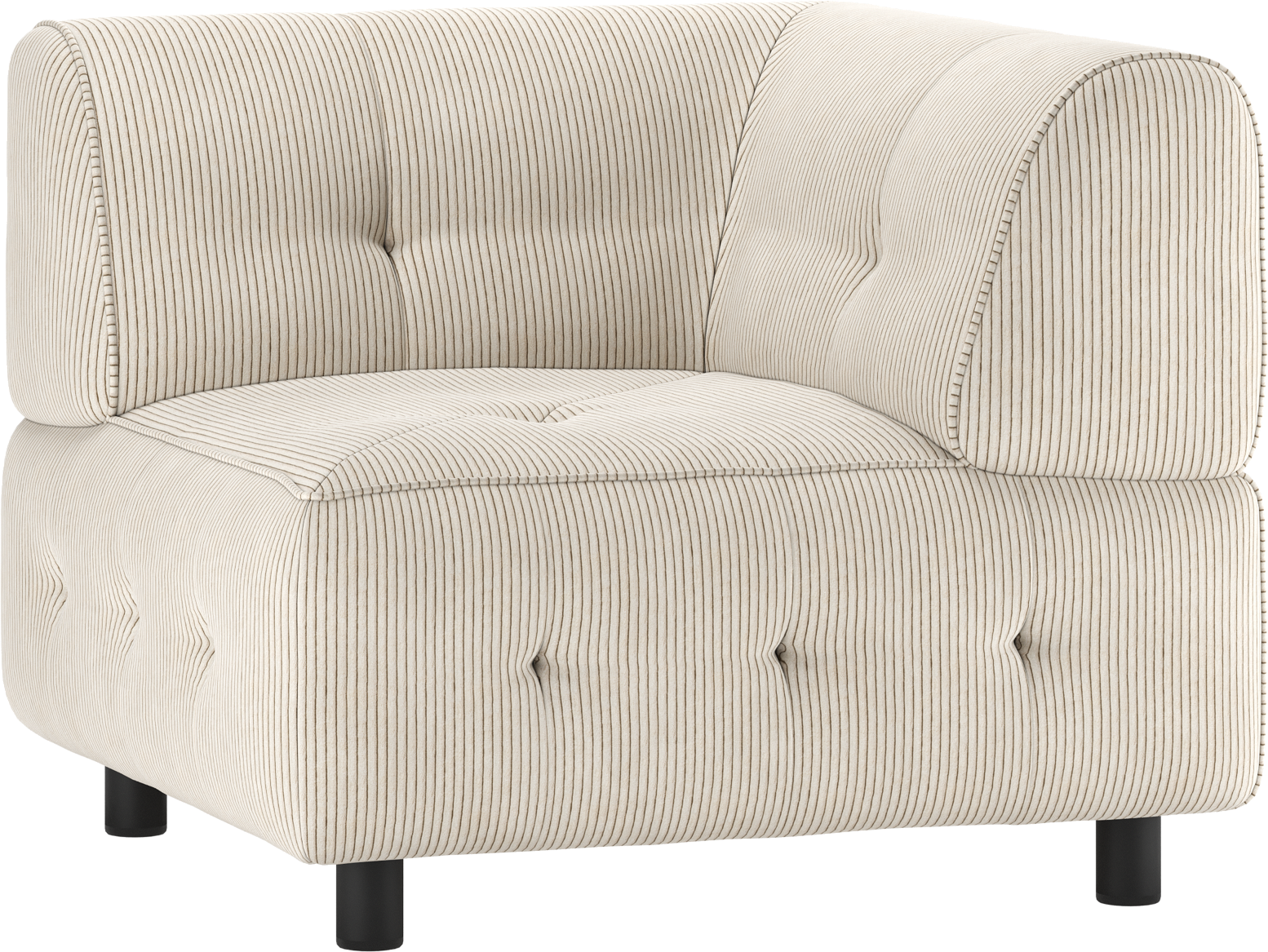 Modulsofa Hjørneelement Woood Louis Fløjl Lysegrå H73xb90xl90