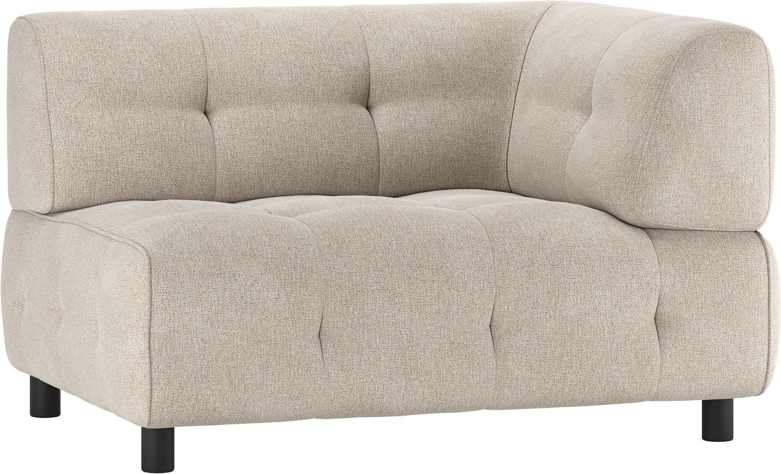 Modulsofa Woood Louis    -sæder Med Højre Arm Lysegrøn Fladvævet Polyester 73x90x122 Cm