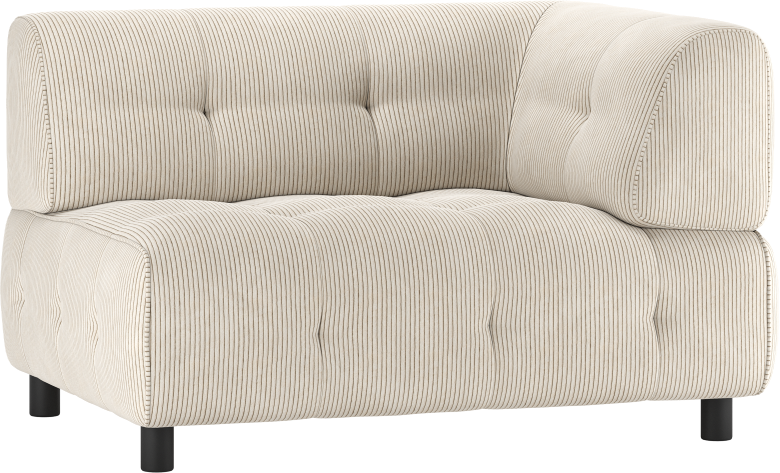 Modulsofa Woood Louis    -sæders Højre Armlæn Fløjl Lysegrå 122ã 90ã 73 Cm