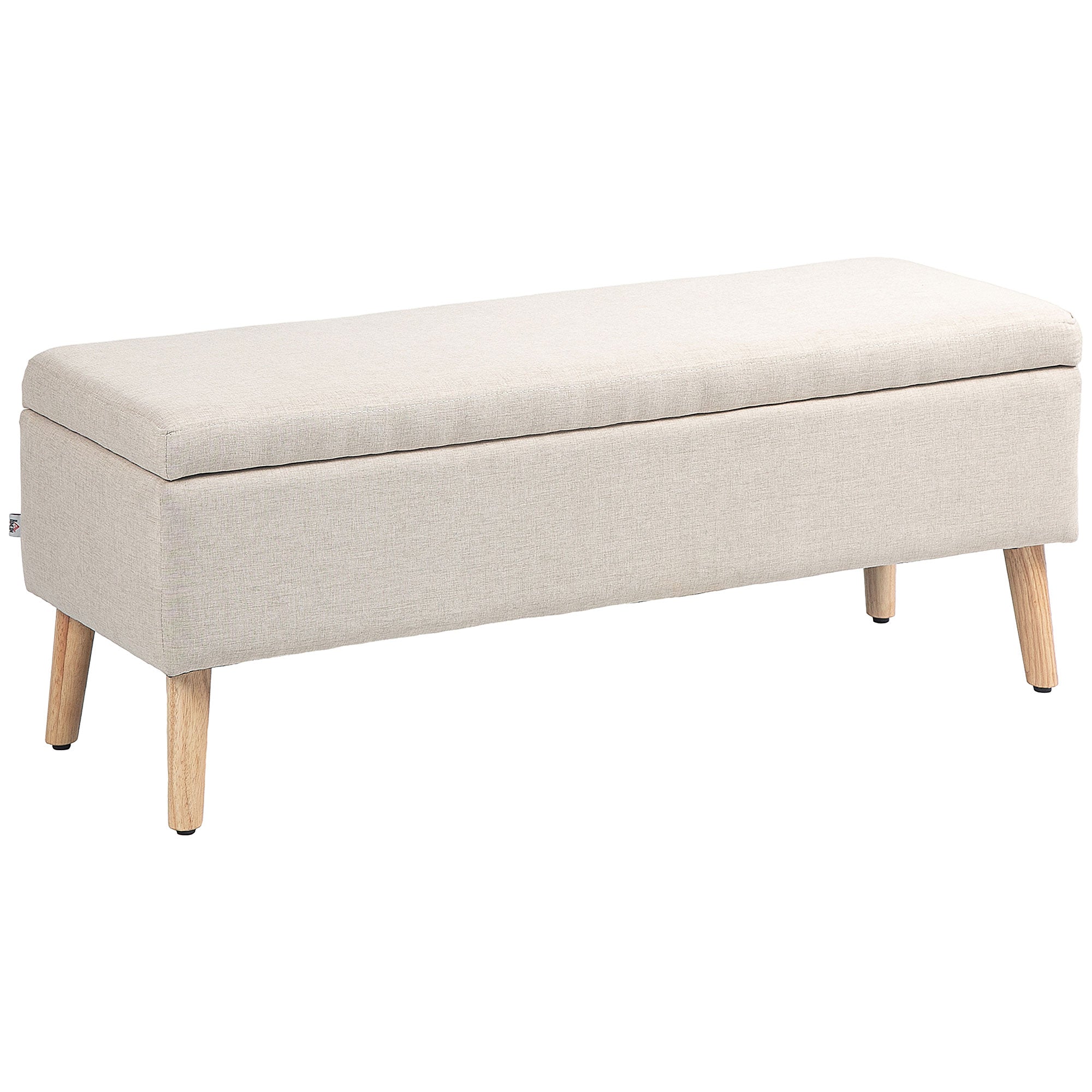 Opbevaringsbænk Op Til 220 Kg Linnedlook 110x39x45 Cm Beige