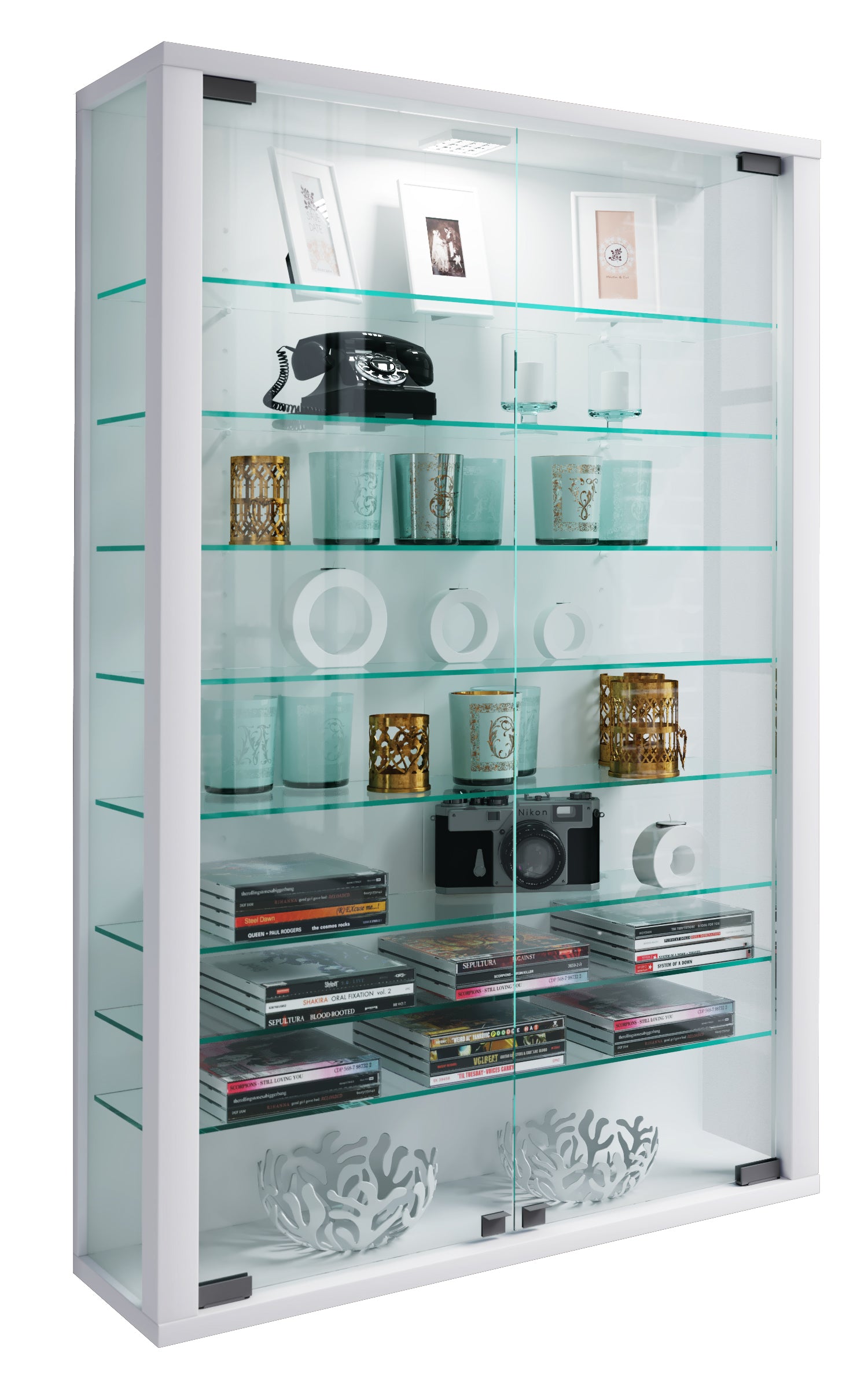 Overskab  Quot Vitrosa Mini Quot  Med Led  90x59x18 Cm
