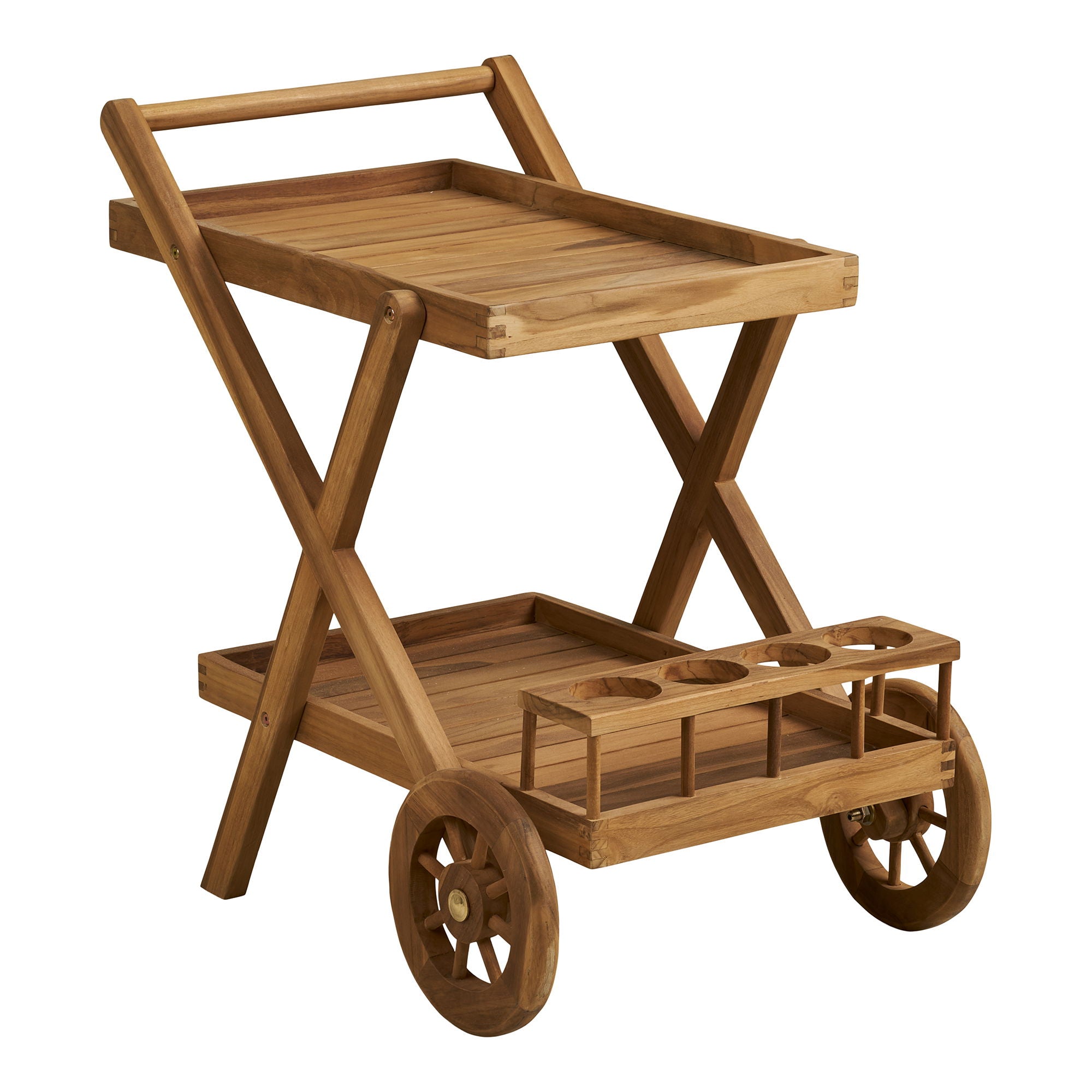 Pasaku Serveringsvogn Serveringsvogn Teak Natur 86x50x81 Cm