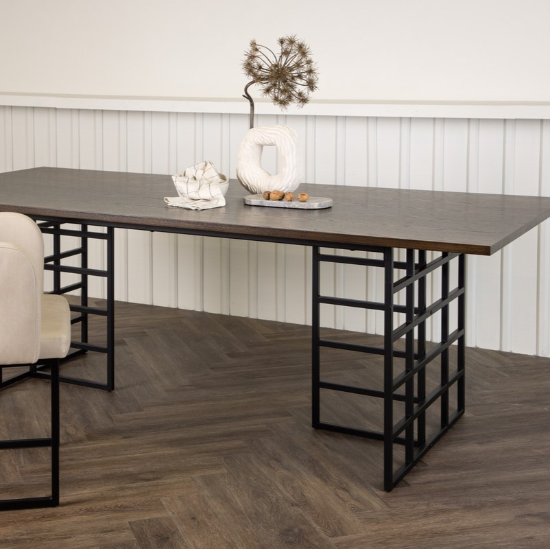 Patronn Spisebord   Mocca Farvet Egefiner  Rektangulær 100   220 Cm