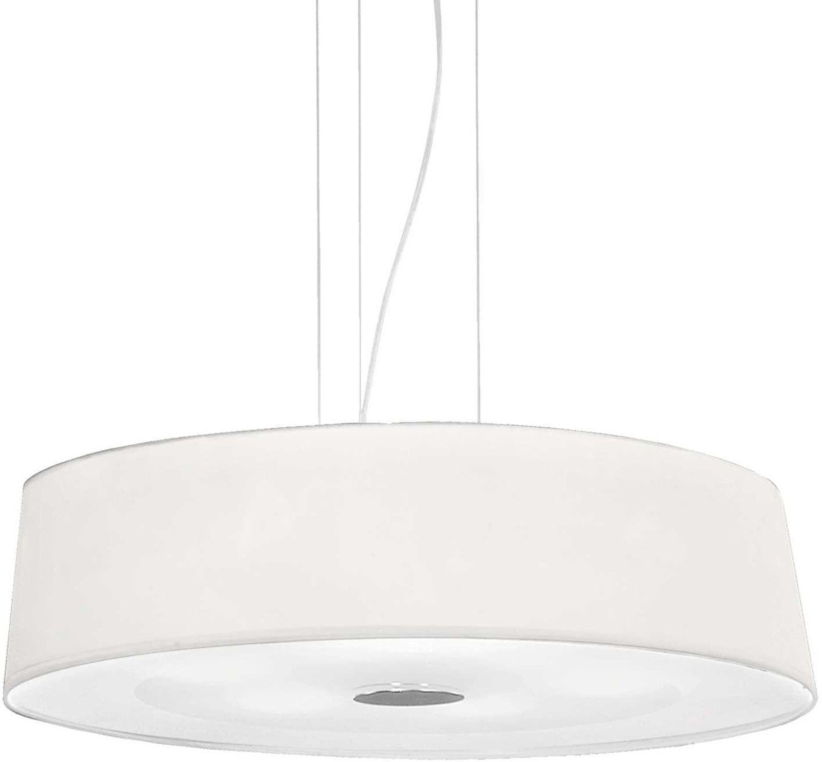Pendel Lampe Ideal Lux Hilton     E27 Hvid Krom ø60 Cm Justerbar Højde 21-230 Cm