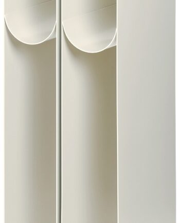 Piedestal Kristina Dam Curved Pulverlakeret Stål Beige ø30   H106 Cm Med Opbevaring