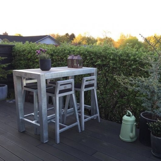 Rock-solid Barbord   Galvaniseret Stål  Uden Hjul  67   124   Højde 100 Cm
