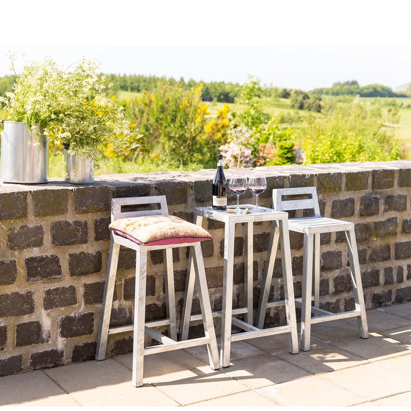 Rock-solid Cafebord   Galvaniseret Stål  Uden Hjul  50   50   Højde 80 Cm
