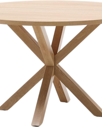 Rundt Spisebord Kave Home Argo ø120   H74   Cm Natur   Moderne Nordisk Bord Med Flettede Stålben