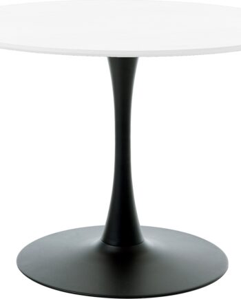 Rundt Spisebord Nordique Design Cesura  Sort Hvid  Metal   Mdf  ø100 Cm