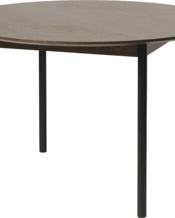 Rundt Spisebord Nordique Design Latina ø120 Cm   Espresso Egetræ Med Sorte Metalben