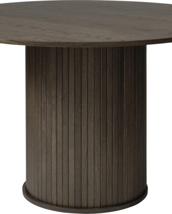 Rundt Spisebord Nordique Design Nola ø120 H75 Cm  Mdf Med Egetræsfiner  Mørkegrå Mørk Natur