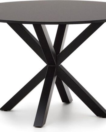 Rundt Spisebord Til   Personer Kave Home Argo ø120 Cm H74   Cm Sort Mdf   Stål