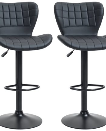 Sæt Med   Barstole  Retro Design  47 Cm   51   Cm   89-109 Cm  Sort