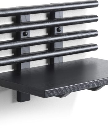 Sengebord Med Hylde Oscarssons Möbel Zana Massiv Ask Sortbejdset H26xb40xd25 Cm