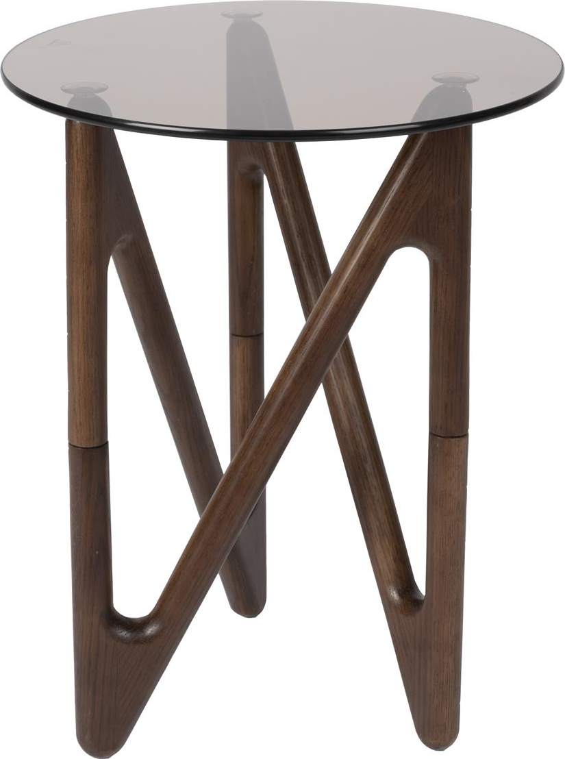 Sidebord Dutchbone Naia ø40   H50 Cm Glas Egetræ Kaffe