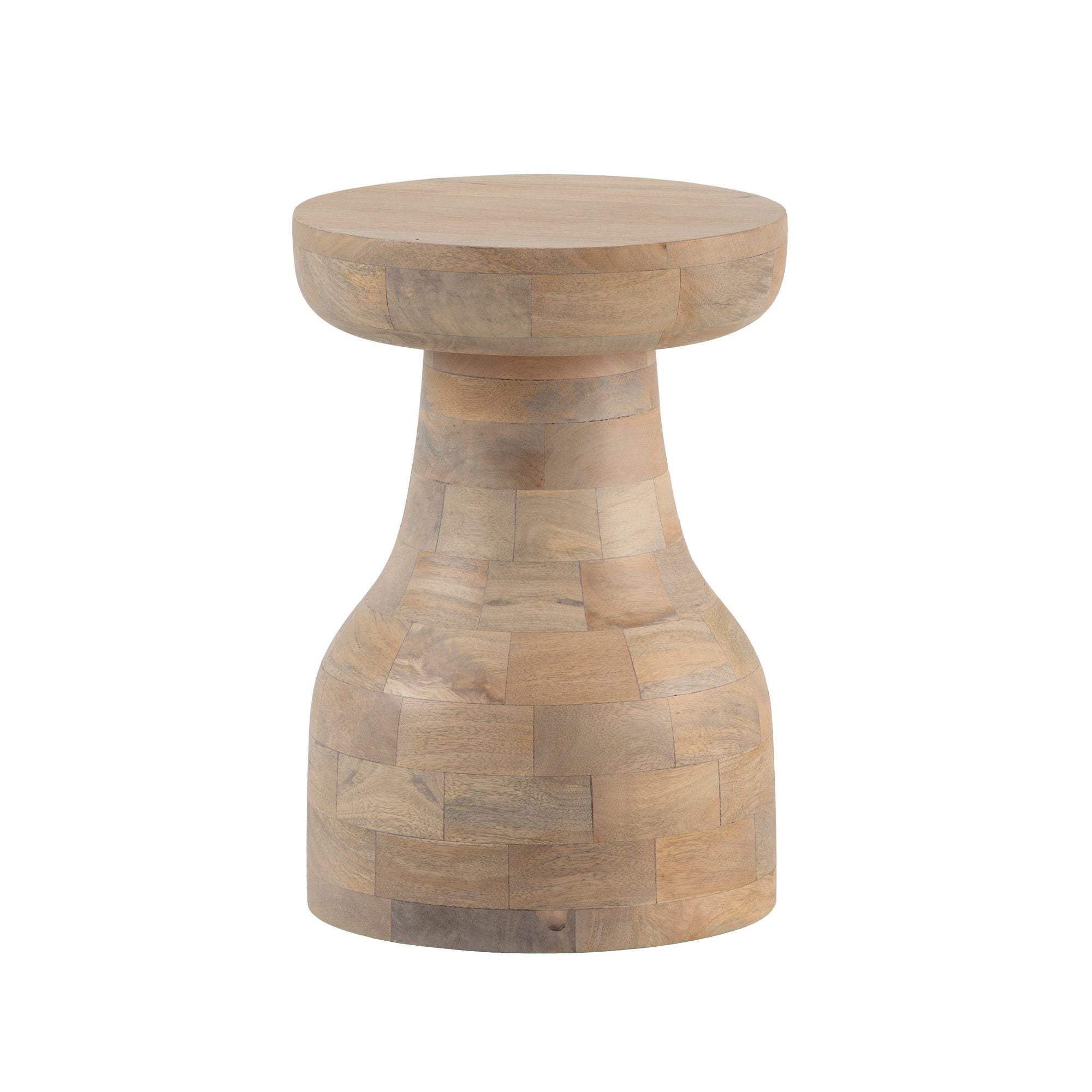Sidebord Mangotræ Massivt Naturligt Bleget 30x30x42 Cm Lille Lysebrunt Rundt Sidebord Moderne Stuebord Sofabord Højt Plantebord