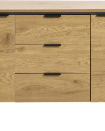Skænk Sideboard Nordique Design Cesura Natur Sort  Melaminbelagt Spånplade   Jern  H80 6ã B155ã D45 Cm