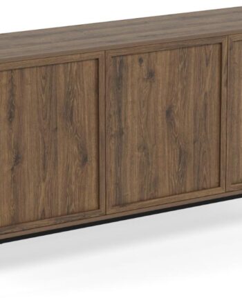 Skænk Signature Nordby   Røgefarvet Eg-look Mat Sort  158ã 80ã 40 Cm    Låger    Justerbare Hylder  Skub-for-at-åbne