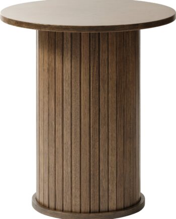 Småbord Nordique Design Nola  Sidebord   Mdf Med Egetræsfiner  Mørk Natur  ø50   H55 Cm