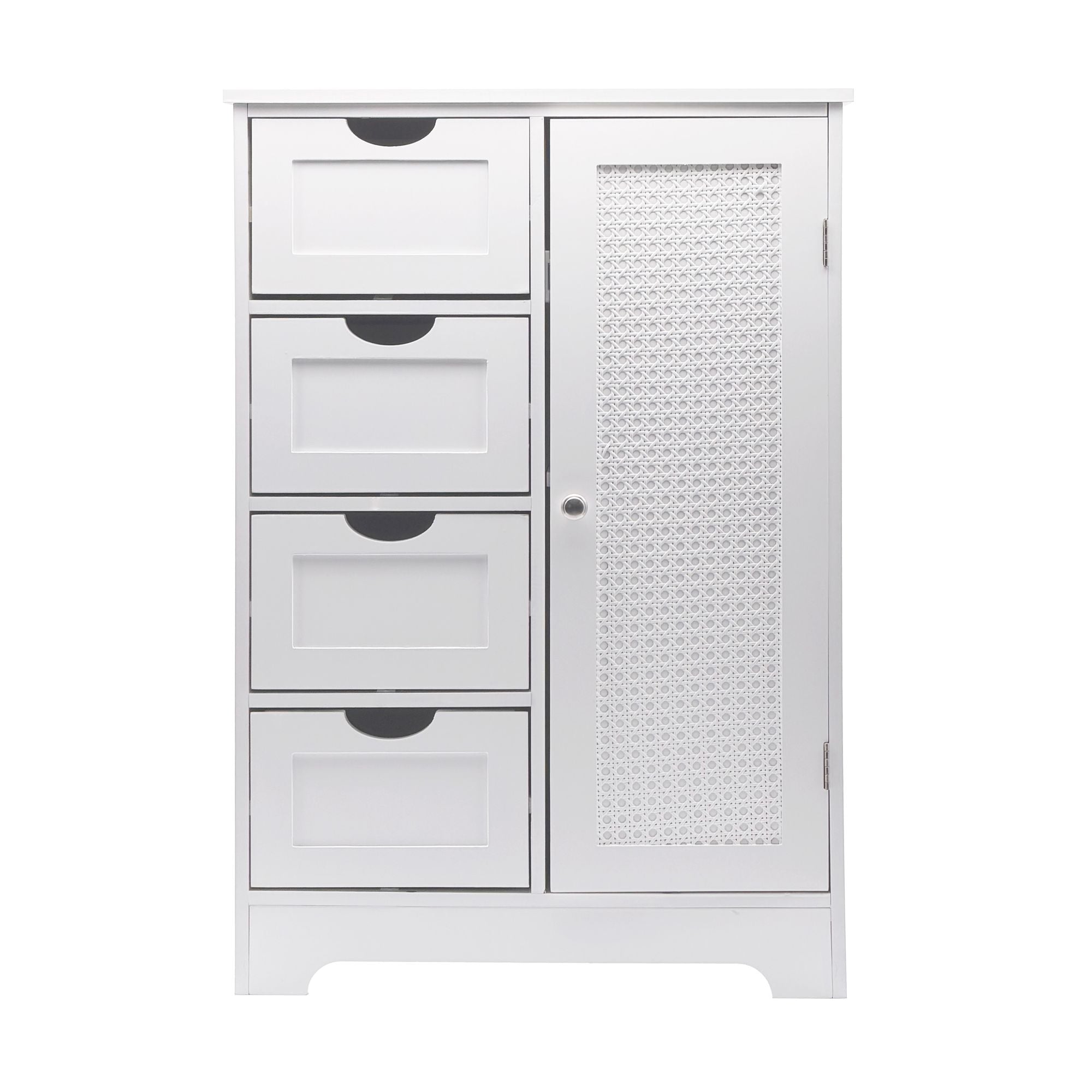 Smalt Badeværelsesskab 55x80 Cm Med Wienerfletværk Badeværelsesskab Med Dør Og Skuffer Badeværelseshylde Lavet Af Lakeret Mdf