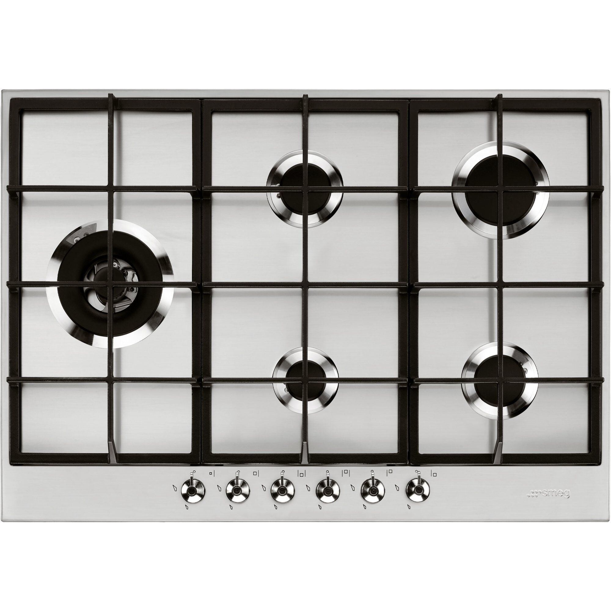 Smeg 72 Cm Gaskogeplade Rustfrit Stål