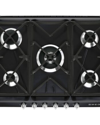 Smeg 68   Cm Gaskogeplade Rustfrit Stål Victoria Design Sort