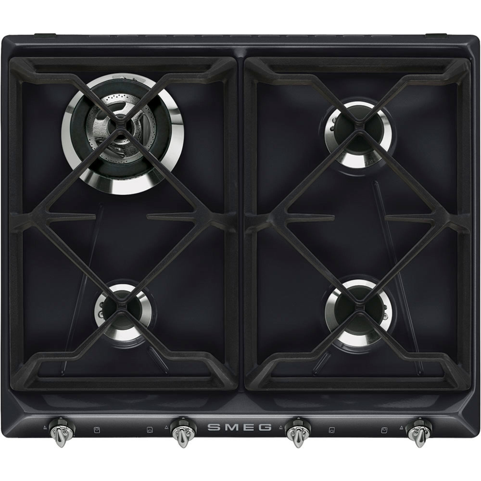 Smeg 59 Cm Victoria Design Gaskogeplade Sort