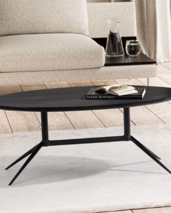 Smukt Sofabord   Oval Form  Massivt Træ  B90xd50xh35cm