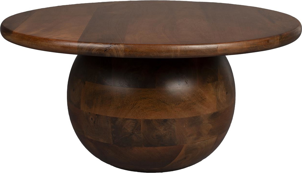 Sofabord Kaffebord Dutchbone Oblivian   Lakeret Mangotræ ø70 Cm H35 Cm Mørkebrun