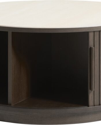 Sofabord   Loungebord Nordique Design Enna 85x85x40 Cm Sand Mørk Natur Keramik Og Træ