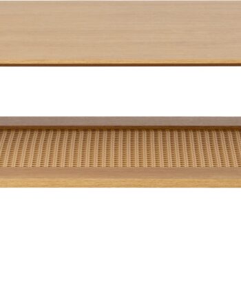 Sofabord Loungebord Nordique Design Pensacola  Mdf Bordplade Og Metalben  Natur Sort  110x55x40 Cm