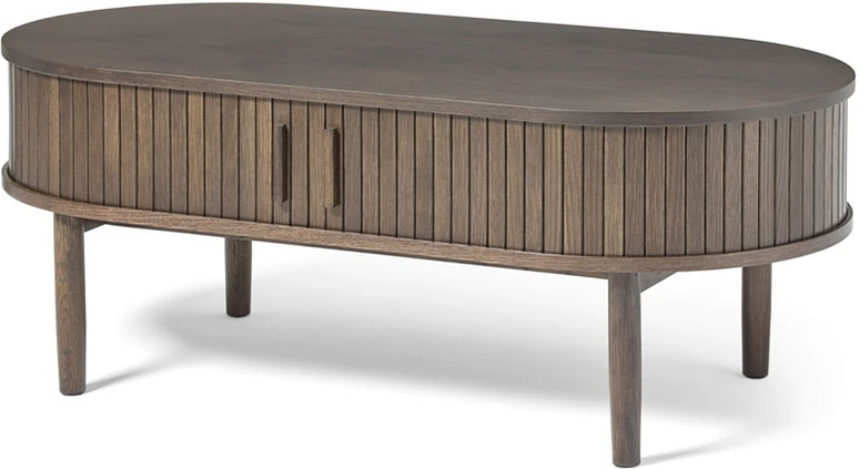 Sofabord Nordique Design Meta Lamelopbygget Massivt Egetræ Mdf Med Egetræsfiner Mørk Natur H45ã B120ã D60 Cm